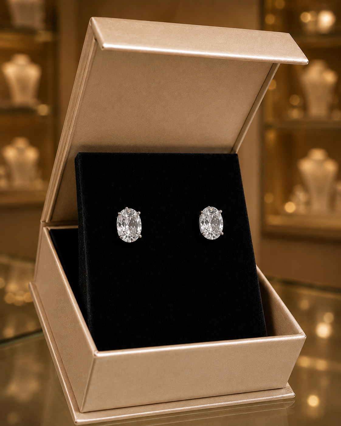 Brinco Galeria em Prata 925 com Zircônia Oval – Cód. 3368