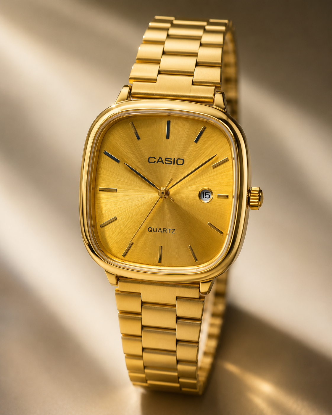 Relógio Casio Unissex Dourado com Mostrador Dourado