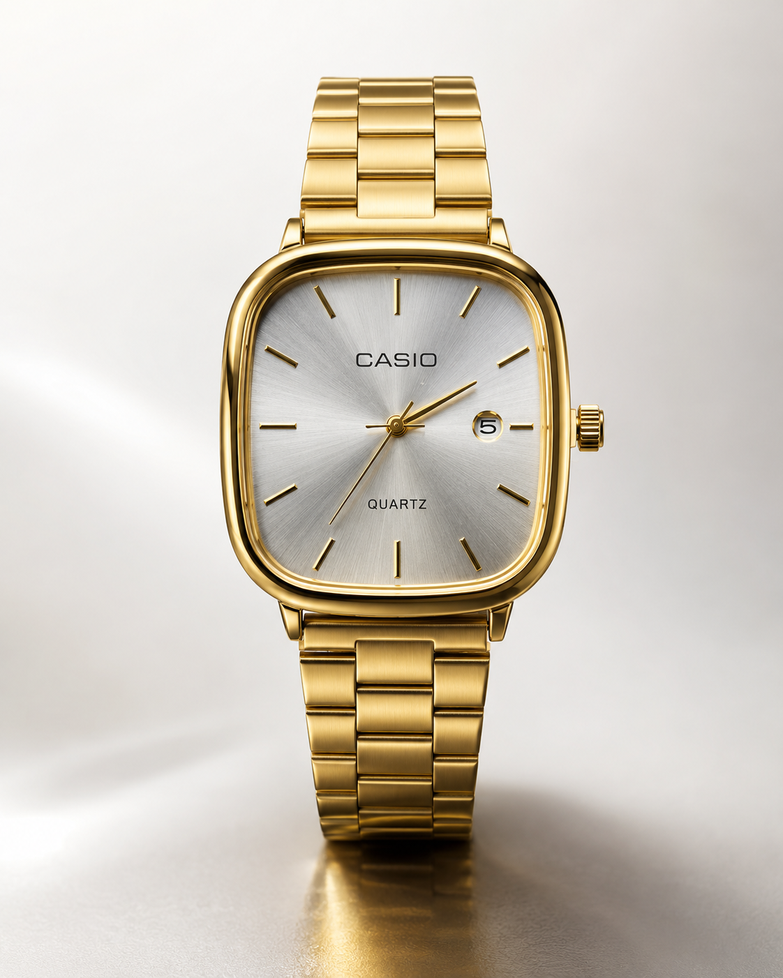 Relógio Casio Unissex Dourado com Mostrador Prata