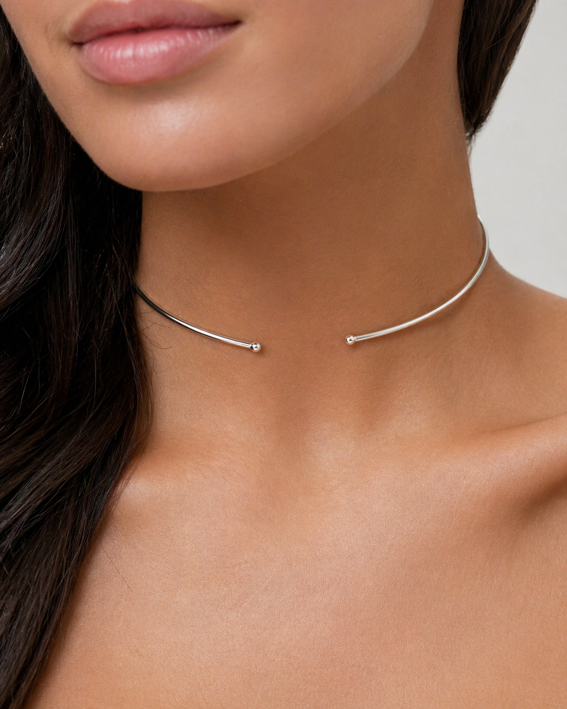 Colar Choker Aro Aberto em Prata 925
