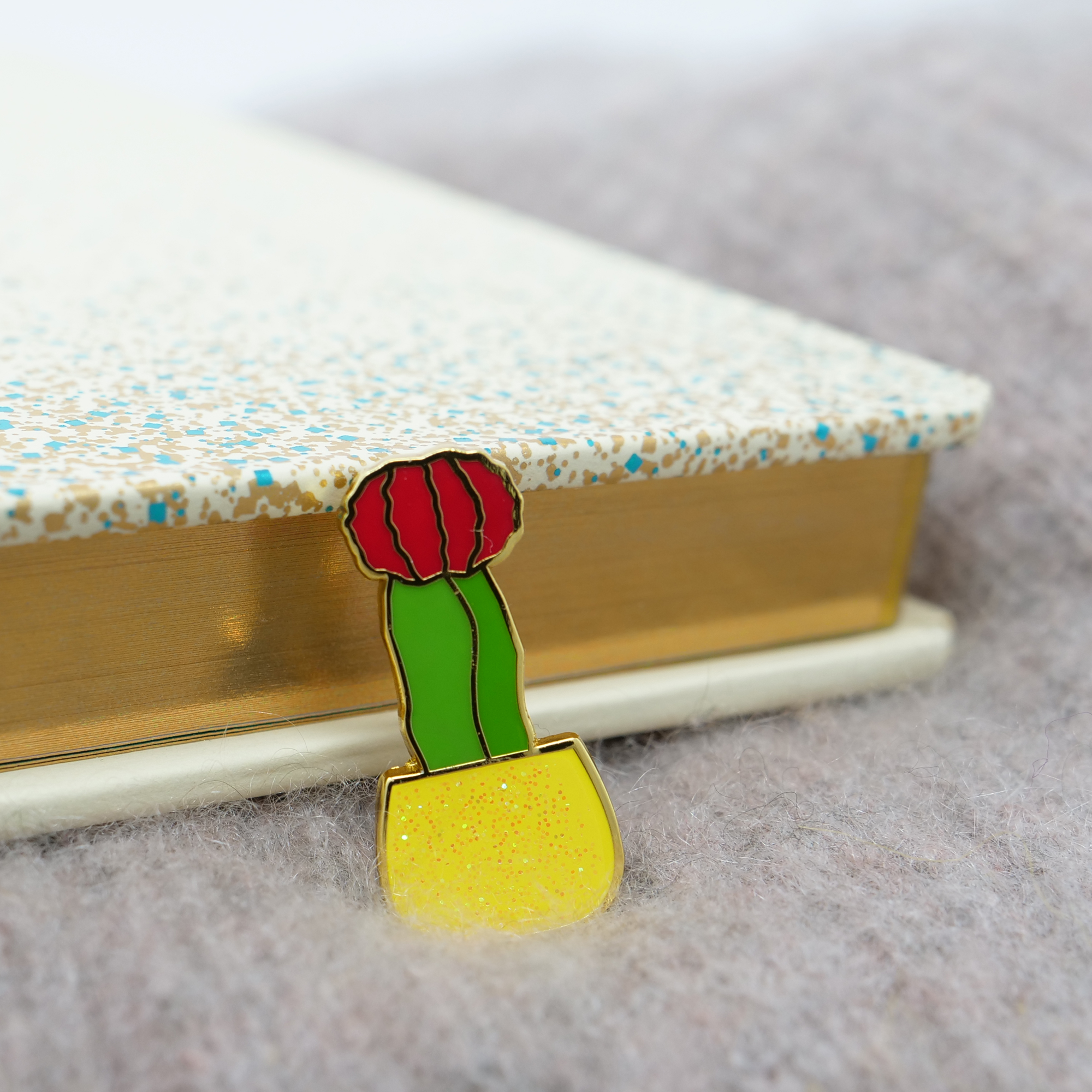 California Botanical Selection - Gymnocalycium mihanovichii, Cactus Enamel Pin