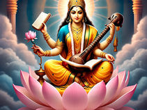 Por que a Deusa Saraswati senta-se na flor de lótus
