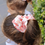 Miniature : Chouchou rose motif fleuri