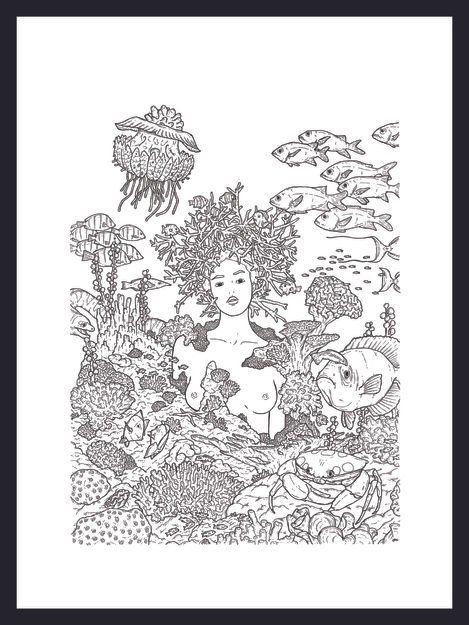 femme-corail. la meduse