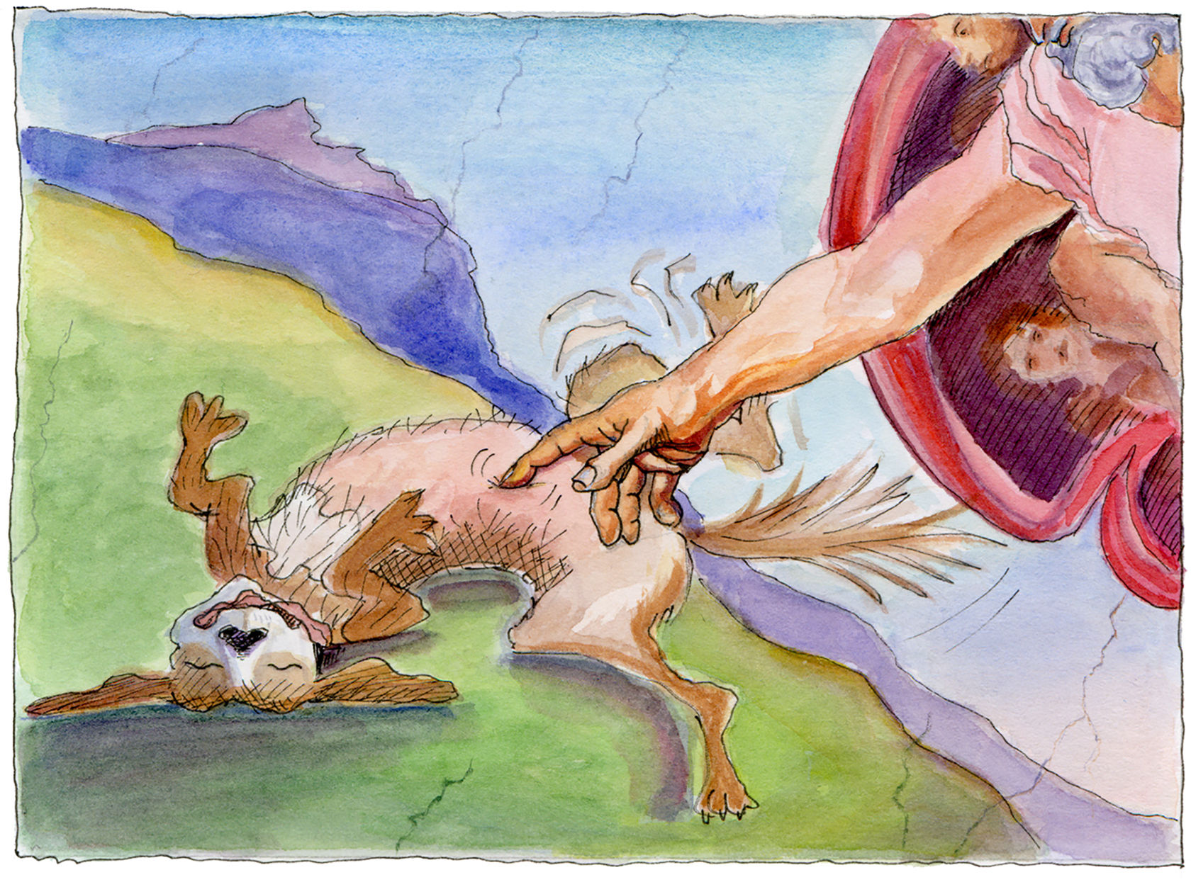 "The Creation of 'Tickle Your Belly!'" archival print