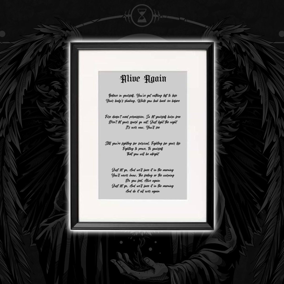 Framed 'handwritten' lyrics + Standard Bundle