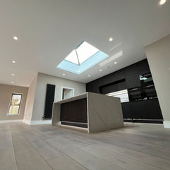 contemporary grey wood floor fitted in Rainhill, Merseyside