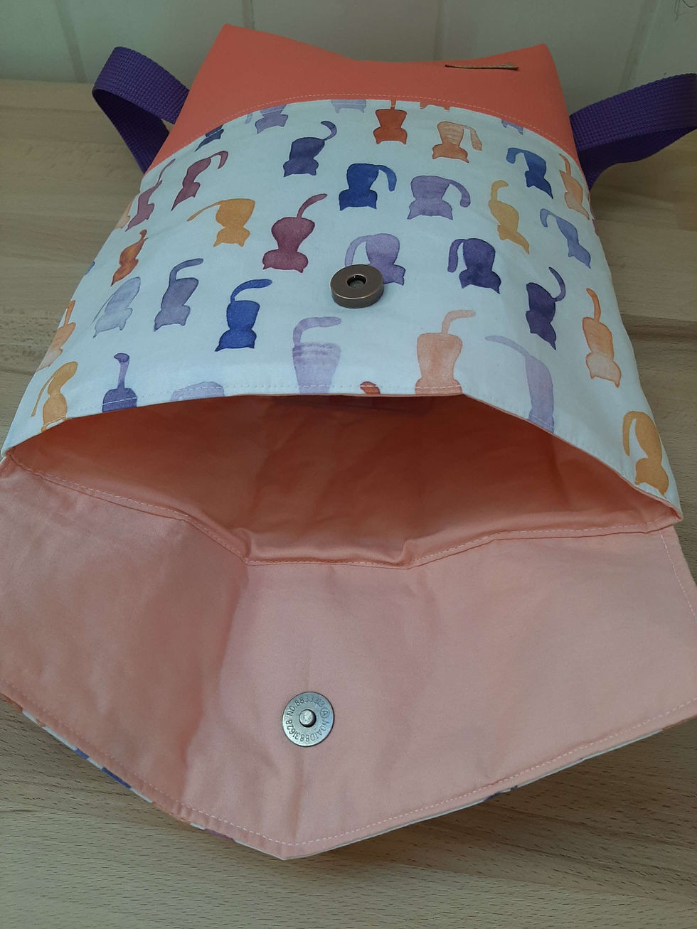 Miniaturbild: Kinderrucksack "Büsi" violett/lachs