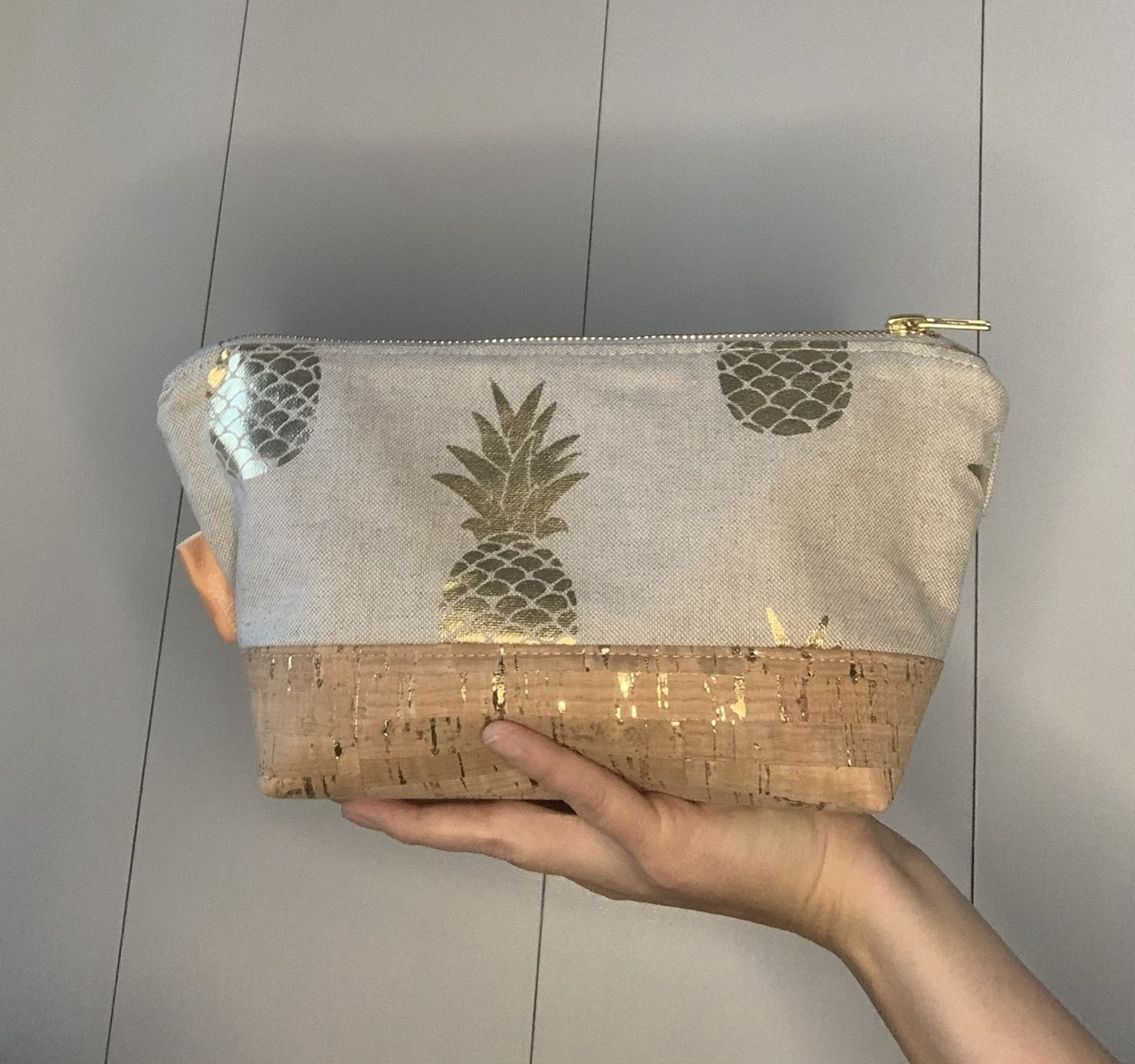 Necessaire ananas gold/Kork