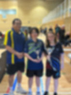 Players with trophies from training at Bede's Table Tennis Academy
