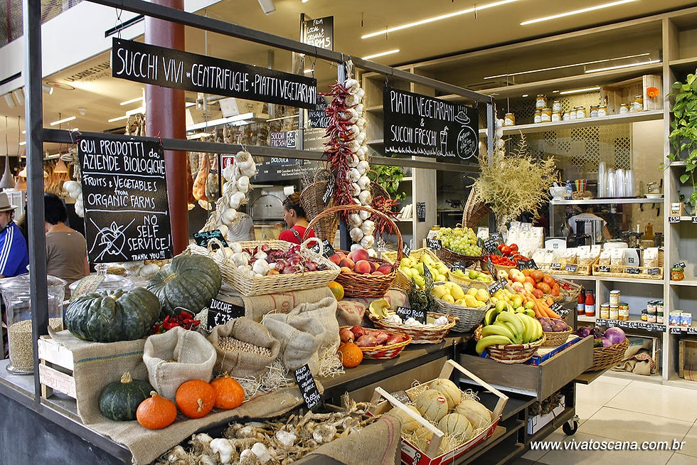 Interior do mercado central de Florença