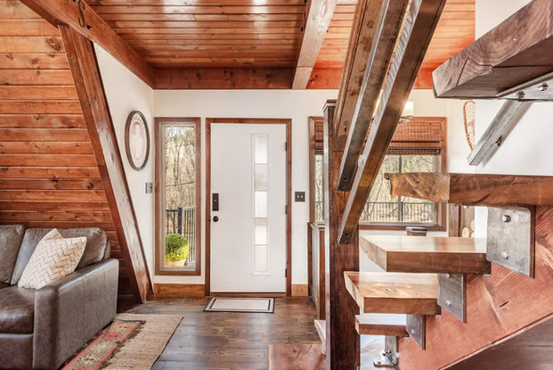 Cozy front entrance inside Sundance cabin