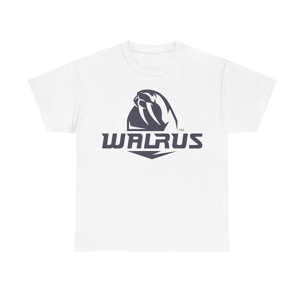 Thumbnail: Walrus Unisex Heavy Cotton Tee - Casual Graphic T-Shirt for Animal Lovers