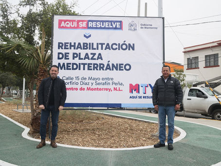 Entregan rehabilitación de Plaza Mediterráneo en el Centro