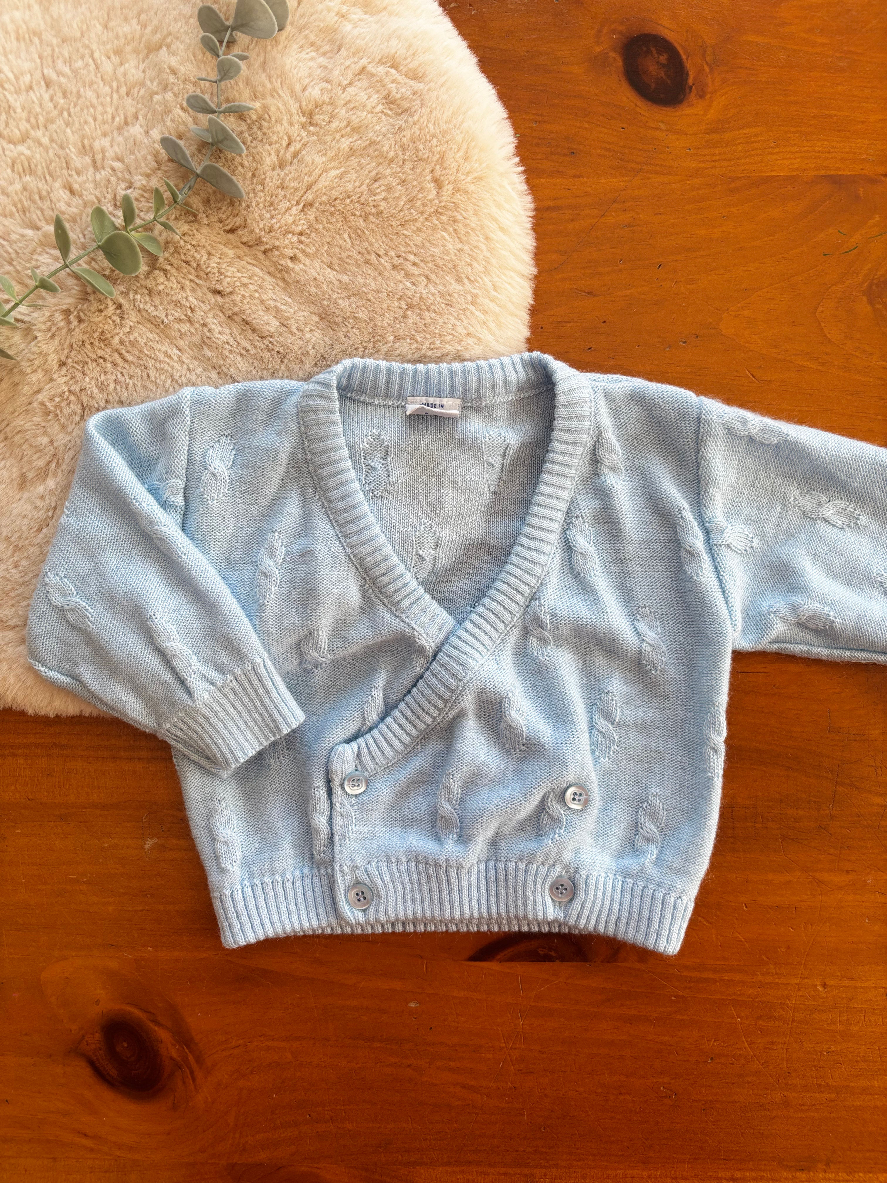 Veste en maille vintage Clayeux France (12-24 mois environ)