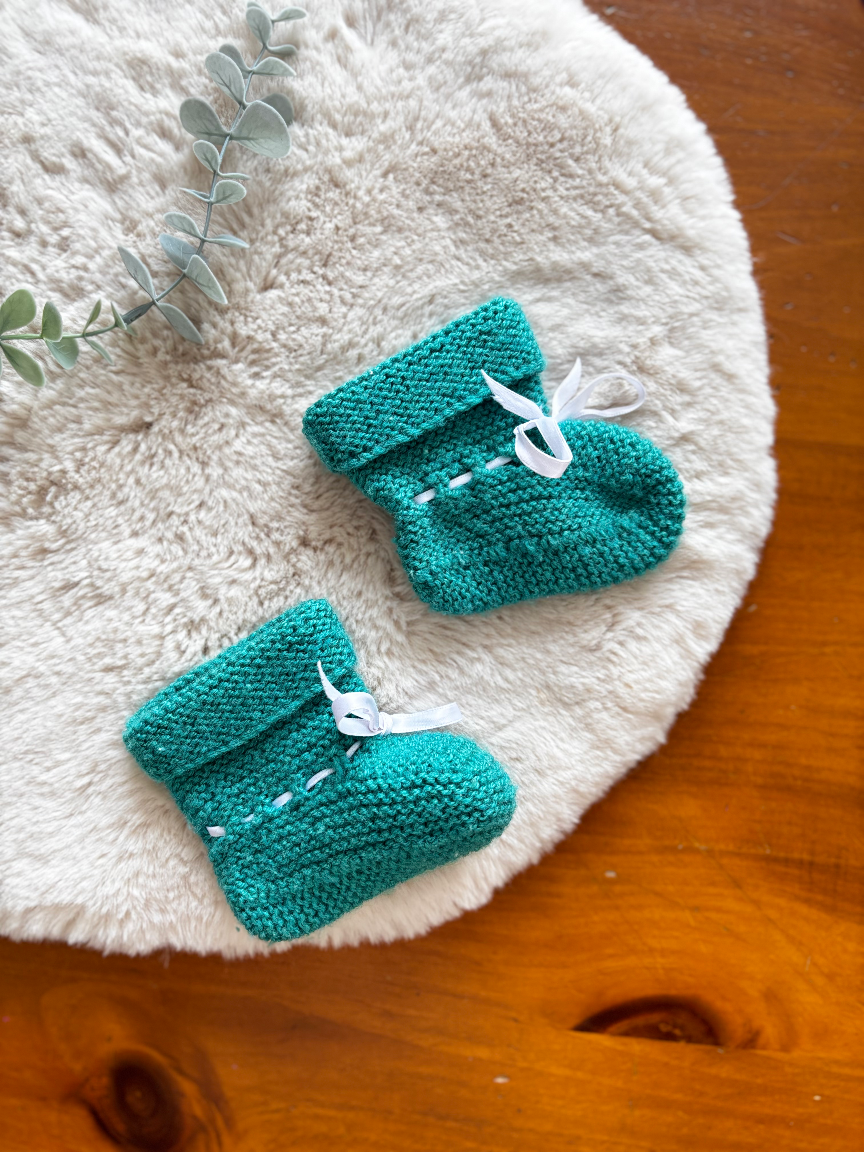 Pantoufles tricotées 6-12 mois (environ)