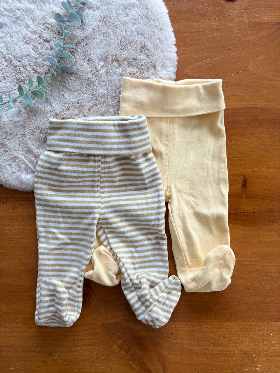 Duo de pantalons à pattes en coton 0-3 mois