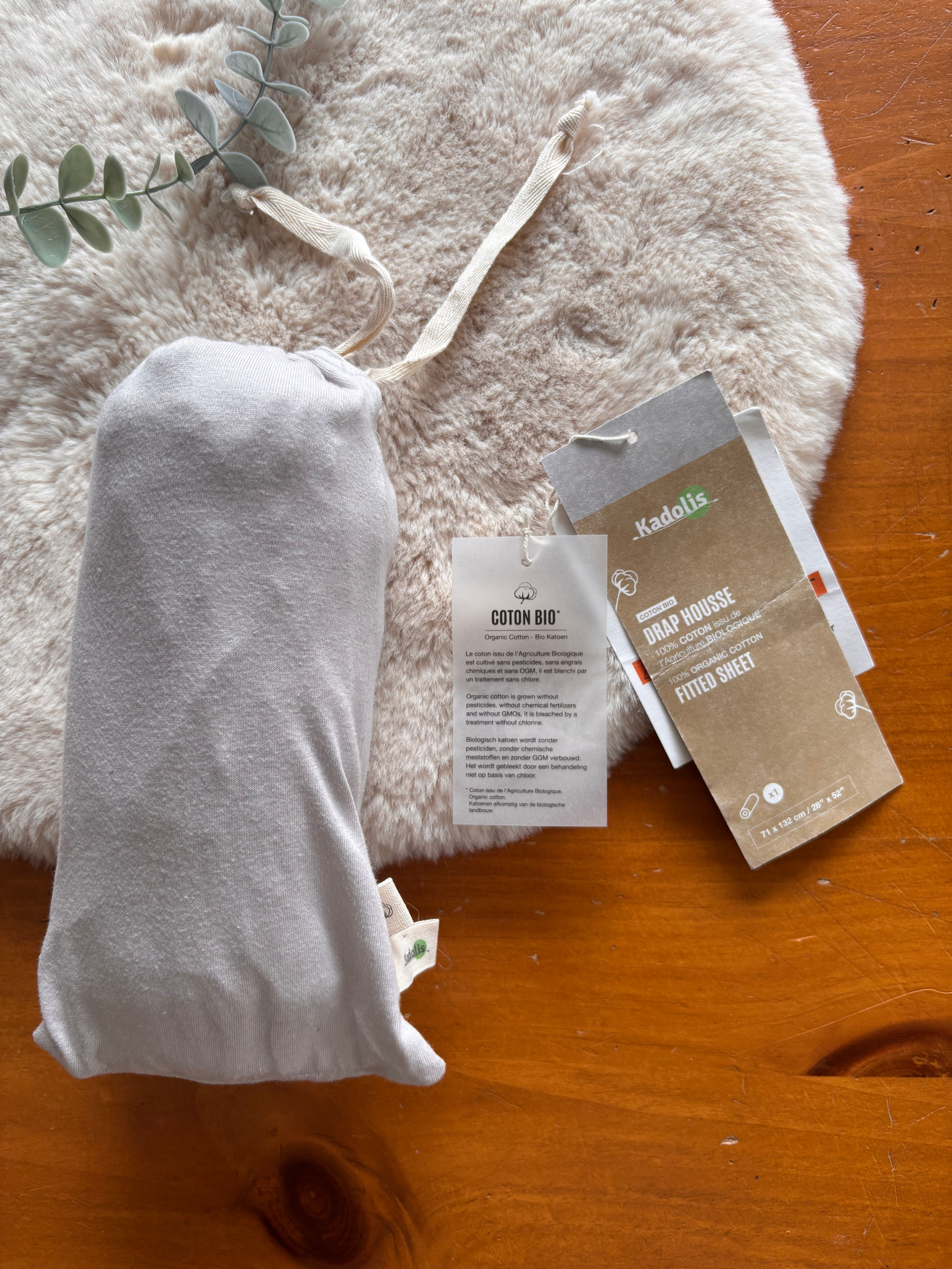 Drap contour Kadolis pour bassinette (coton bio)