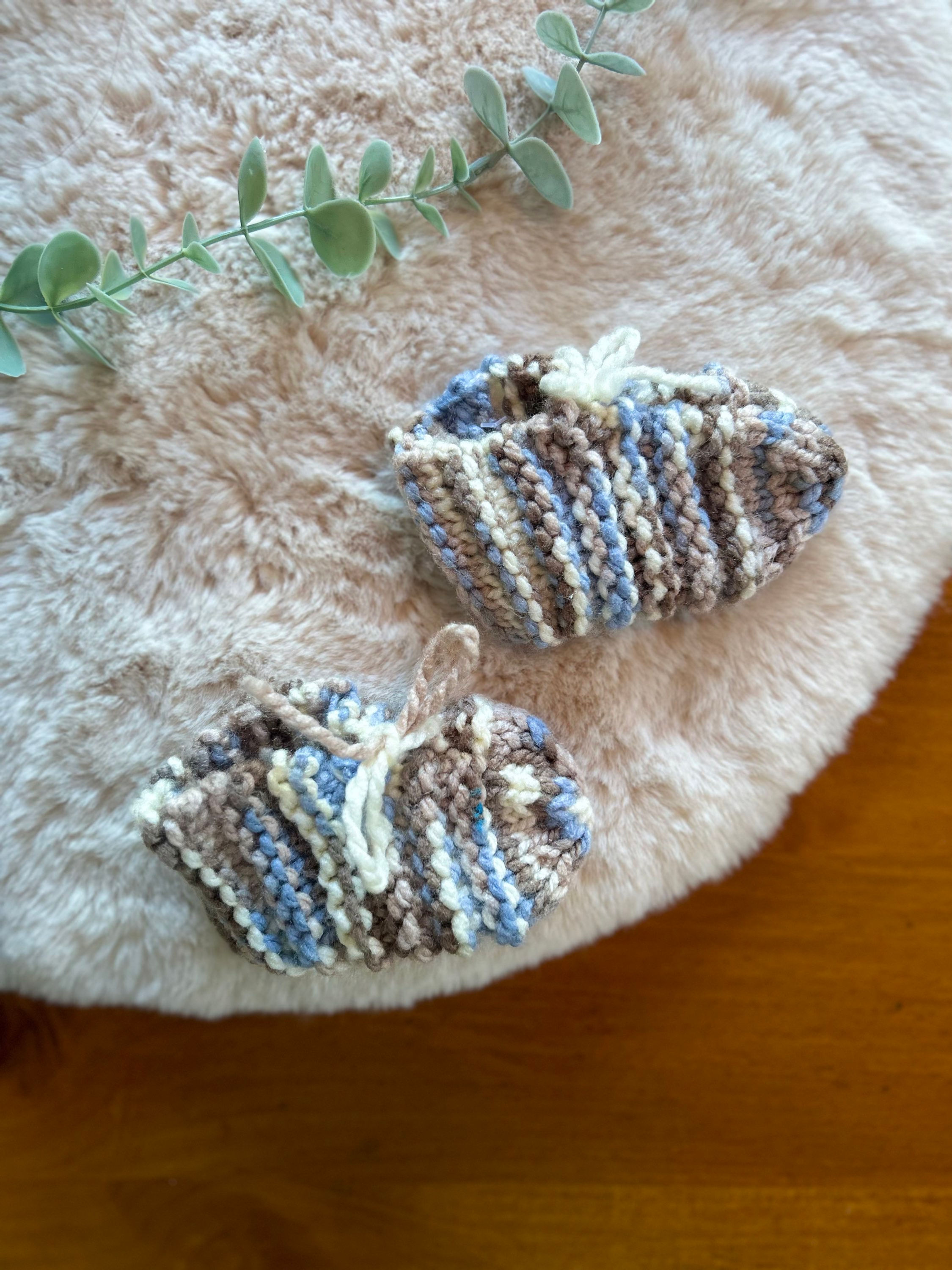 Pantoufles tricottées 0-6 mois 