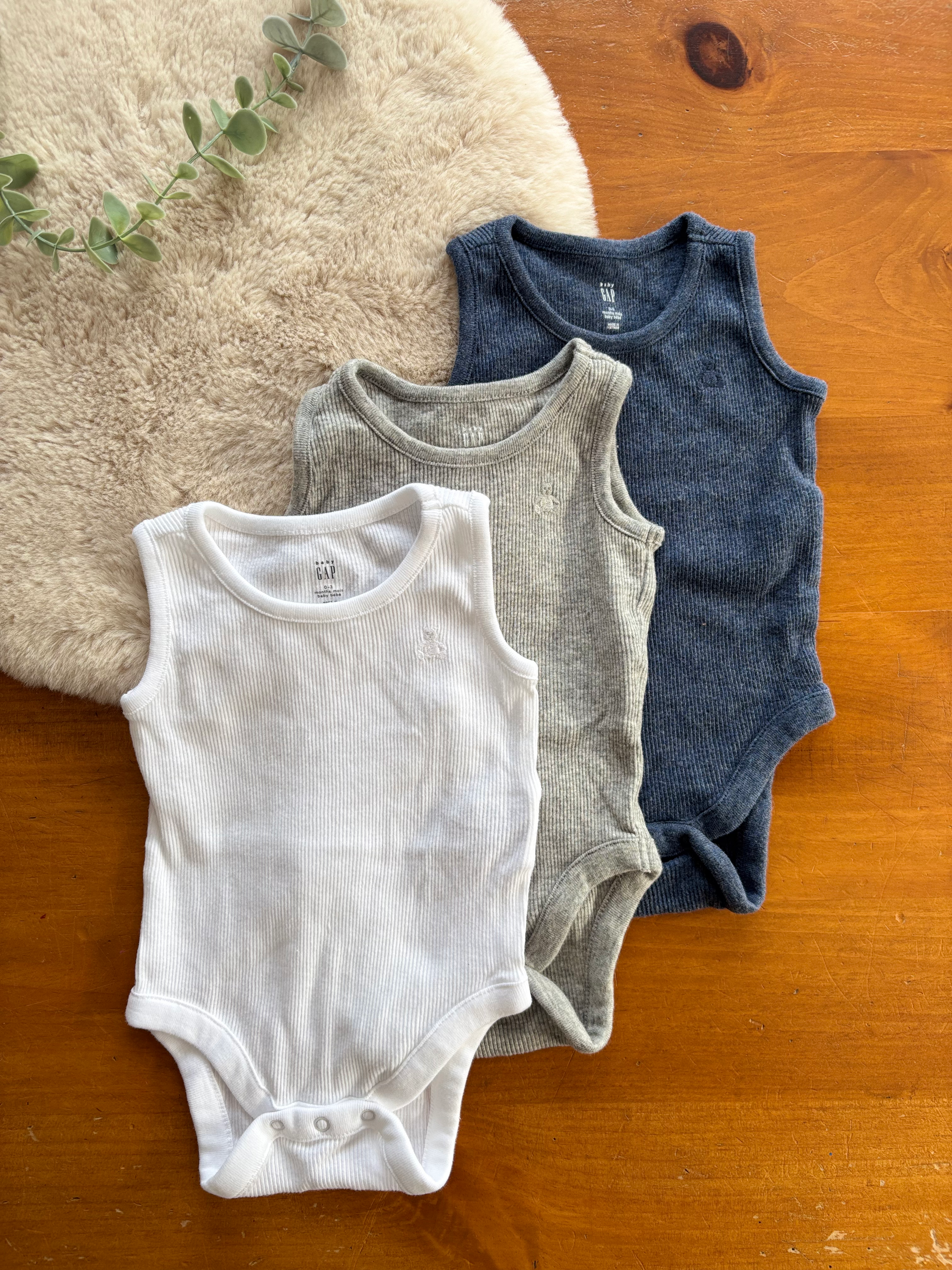 Trio de caches couche côtelés Baby Gap 0-3 mois