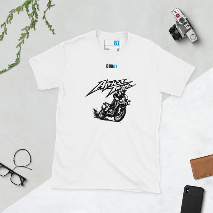 BOX87 Africa Twin II T-Shirt für Honda Africa Twin und Adventure Motorrad Fans