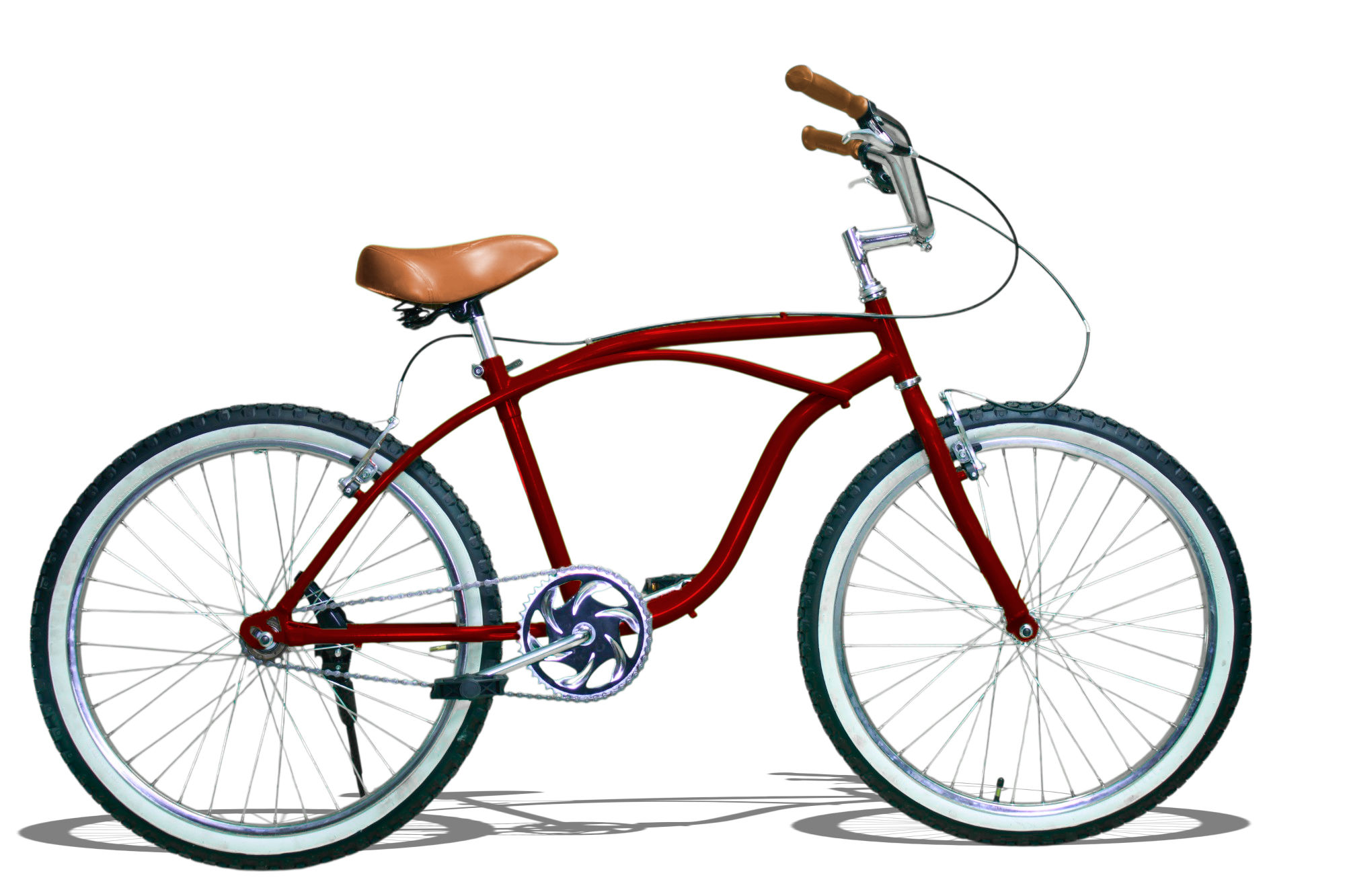 Bicicleta retro rojo metálico cuadro recto