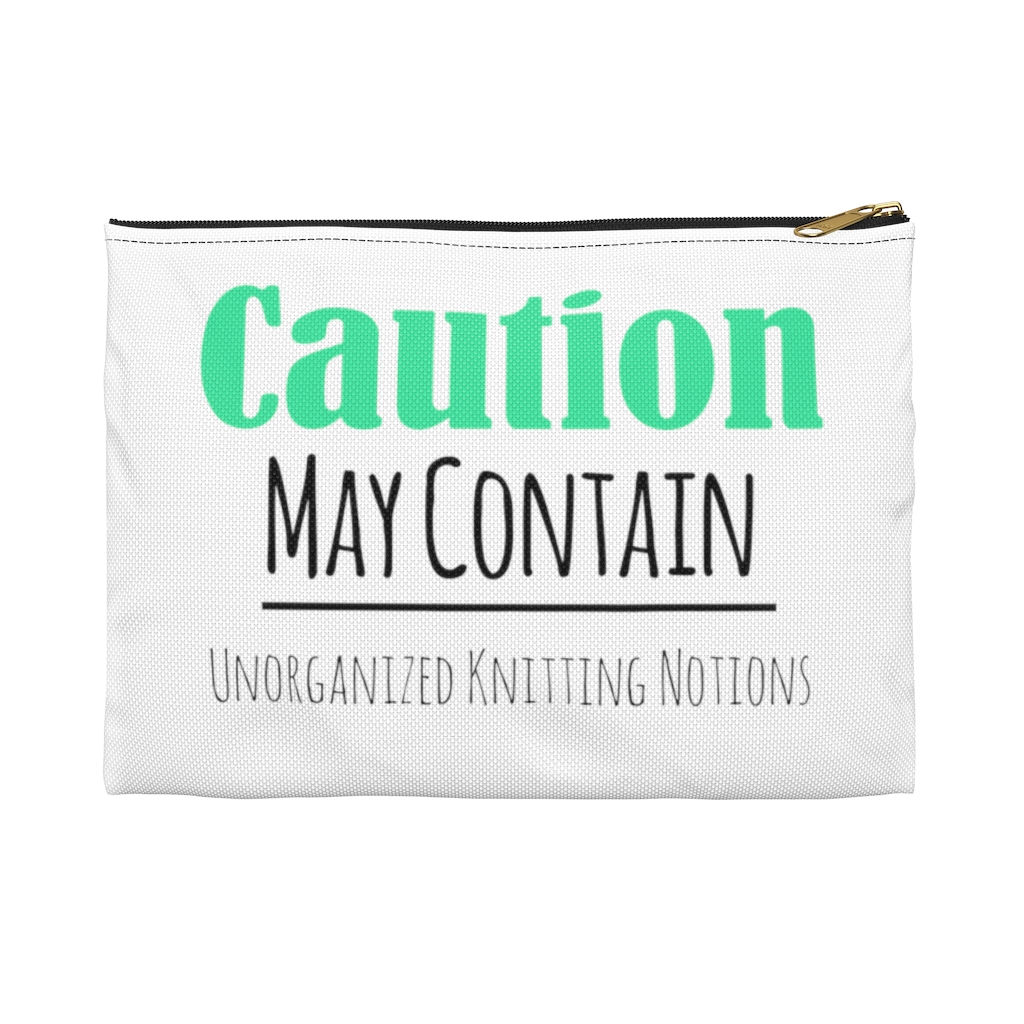 CAUTION Knitting Notions pouch