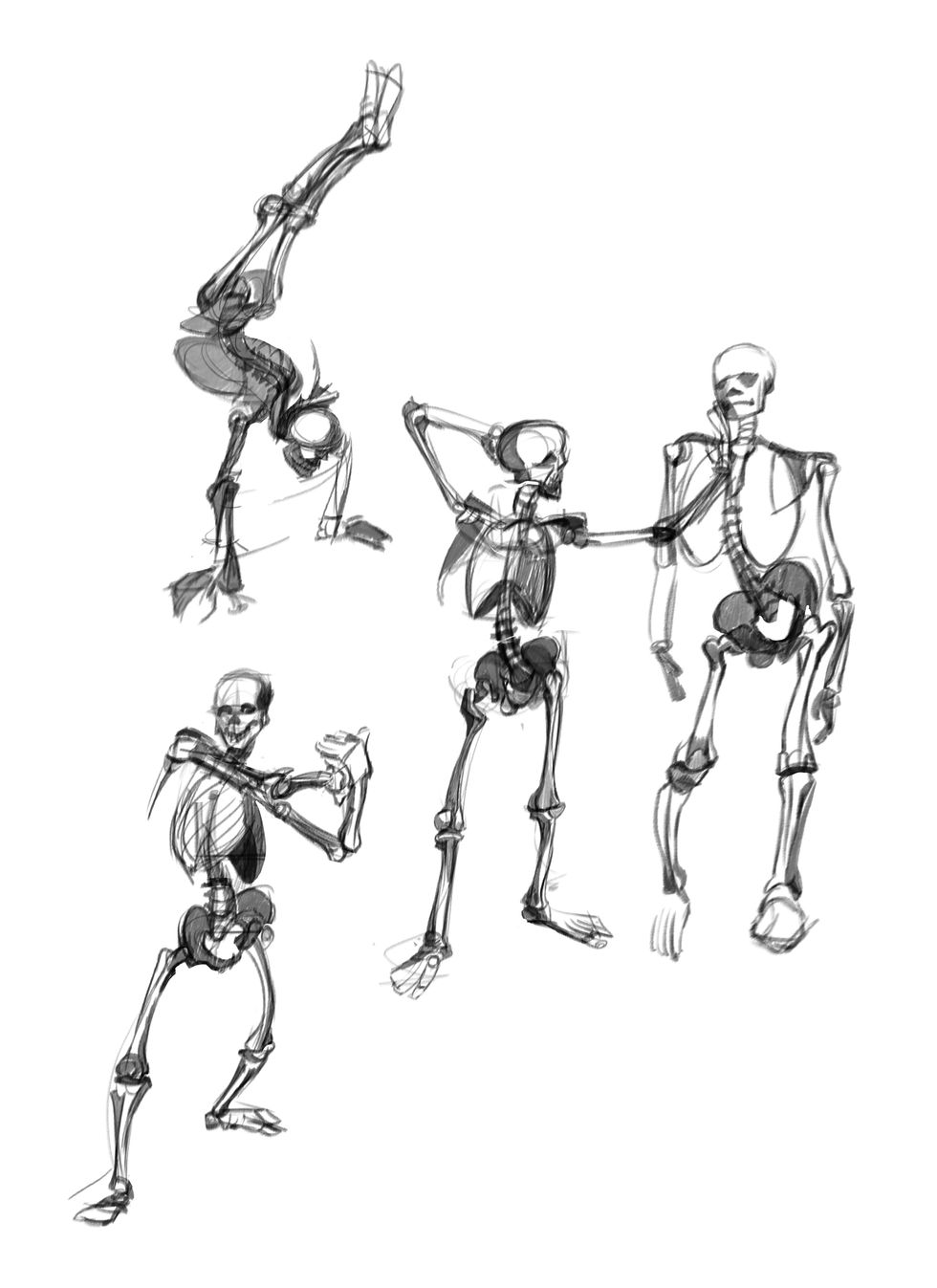 Skeleton and bone structure practice by Mahsa Malek at Commapix studio