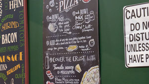 A recipe found on art in a pizzeria