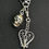 Thumbnail: Silver Victorian Chatelaine Chain Drop Vintage Chains, Skull, Heart Necklace
