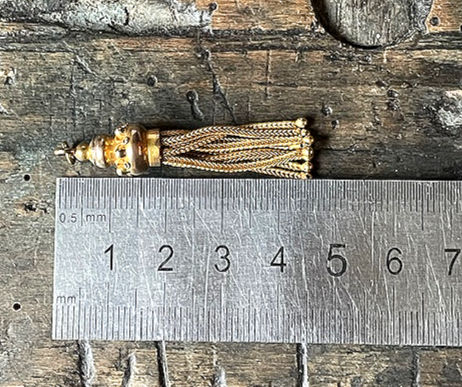 Thumbnail: Antique 9ct Gold Albertina Tassel with Fancy Top and Foxtails Charm Pendant