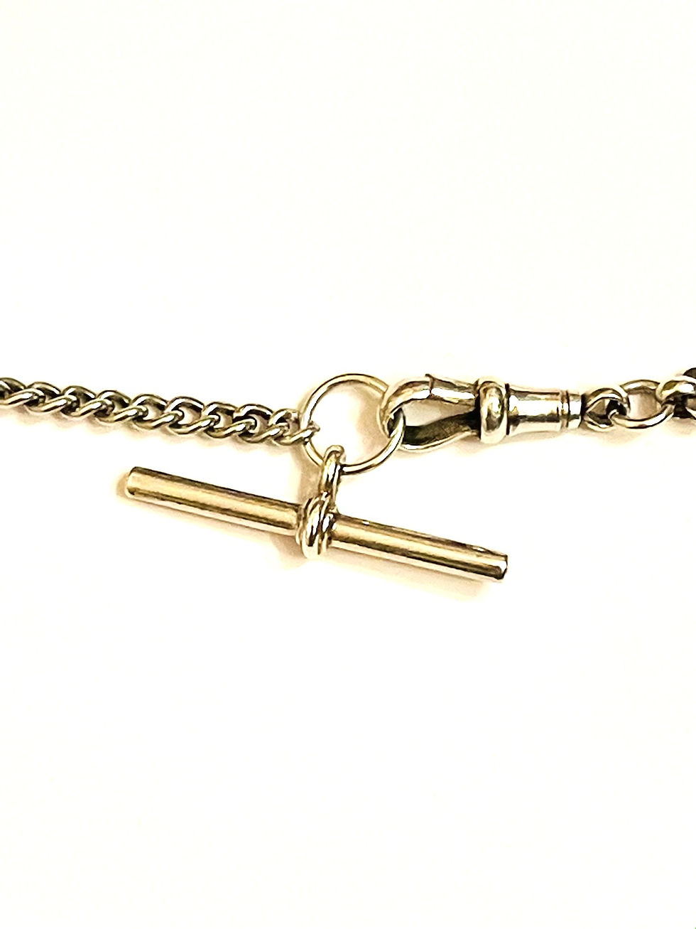 Thumbnail: Antique Silver Long Fancy Watch Chain Skull Diamond Watch Key Necklace