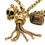 Thumbnail: Antique Gold Guard Chain Curios, Georgian Seal and Vintage Skull Charm Necklace