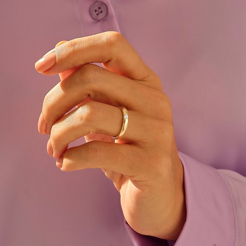 サムネイル： Solid Gold Solo Diamond Slim