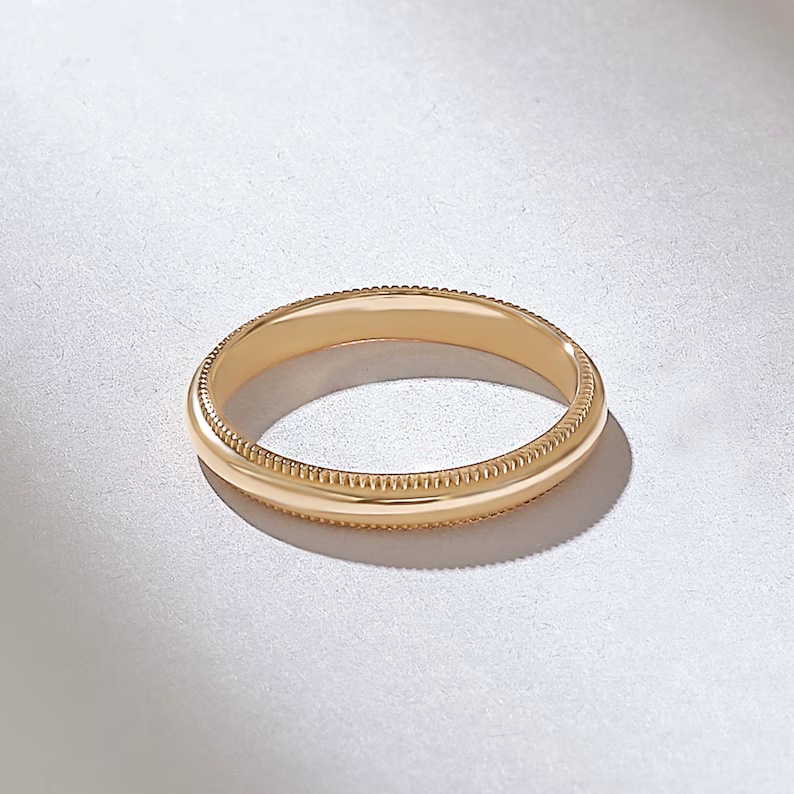 Thumbnail: Yellow Gold Dotted Anniversary Band with 14K Solid Gold