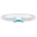 18K White Gold 0.4 Carat Aquamarine Infinity Band Ring