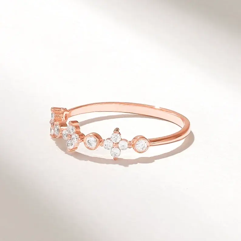 Thumbnail: 18K Rose Gold Cross Band Ring