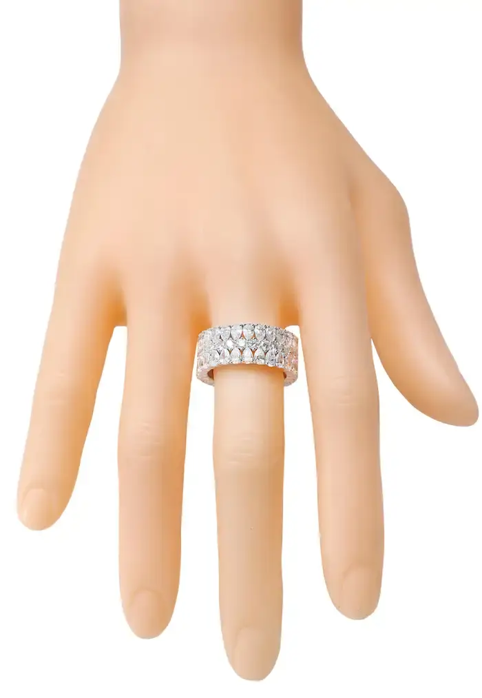 18K Solid  Gold 6.62 Carat Solitaire Diamond Eternity Band Ring For Women