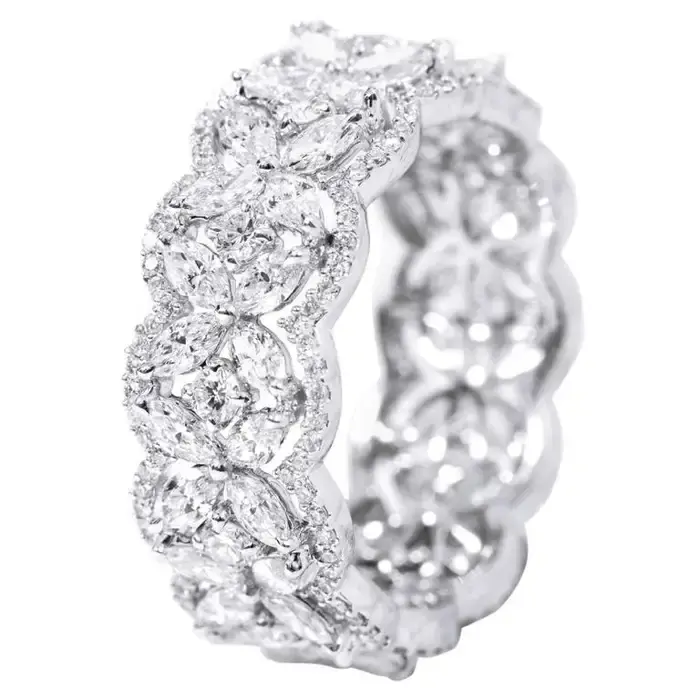 18K Solid Gold 2.46 Carat Diamond Full Band Engagement Ring