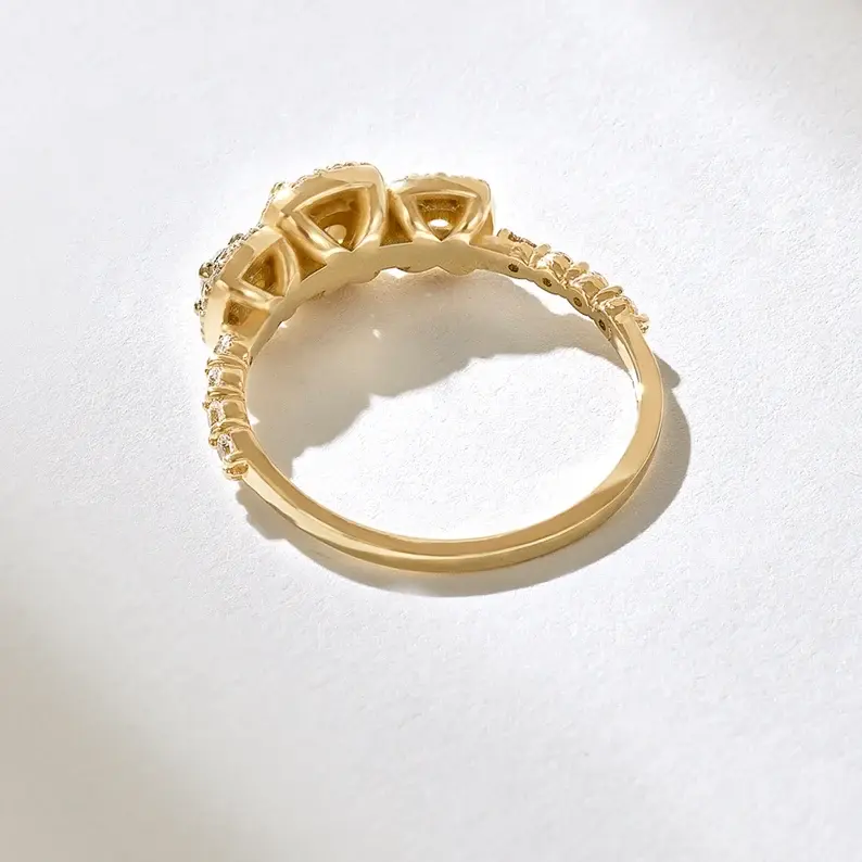 Thumbnail: Halo Diamond Engagement Ring with 14k Solid Gold