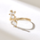 Thumbnail: 14k Solid Gold Adjustable Floral Ring