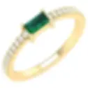 18K Solid Gold 0.4 Carat Natural Diamond Emerald |Alternating Infinity Band Ring