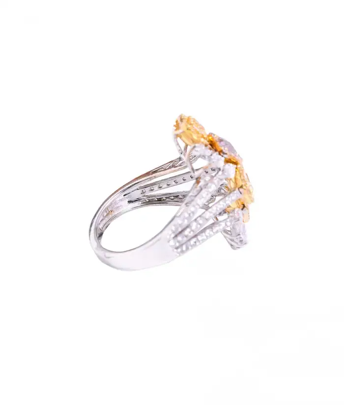 Thumbnail: 14K Solid Gold Multi-Colored Diamond | Diamond Solitaire Ring