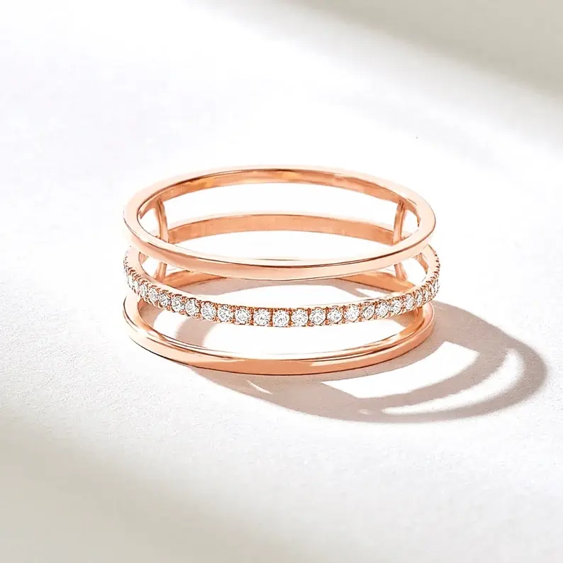Pave Diamond Fidget Ring for women