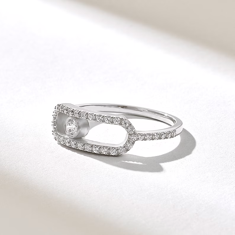サムネイル： White Gold Trendy Pinky Statement Ring for Women