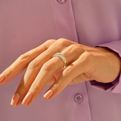 18K Solid Gold Marquise Diamond Dome Ring The Karat Store