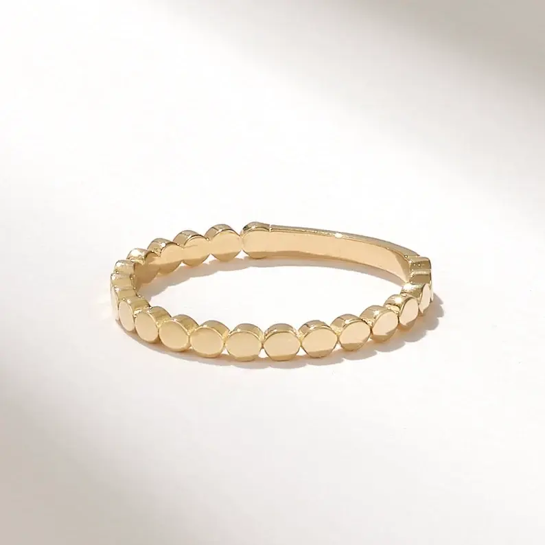 Solid Gold Dainty Dot Ring