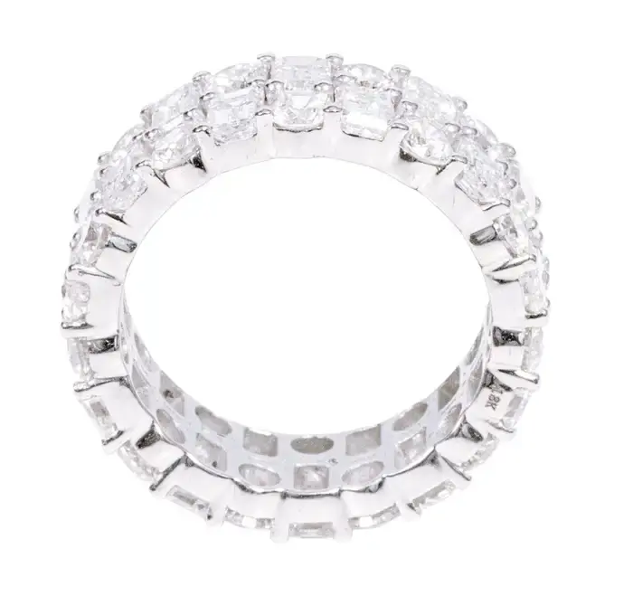 Thumbnail: Solid Gold 6.87 Carat Solitaire Diamond Eternity Band Ring