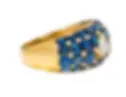 Solid Gold 6.20 Carat Diamond and Sapphire Statement Ring