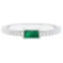 18K White Gold 0.4 Carat Natural Diamond Emerald |Alternating Infinity Band Ring